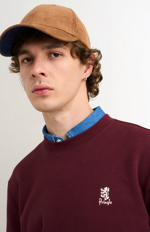 Pringle Of Scotland Men's Crew Neck Sweatshirt In Burgundy