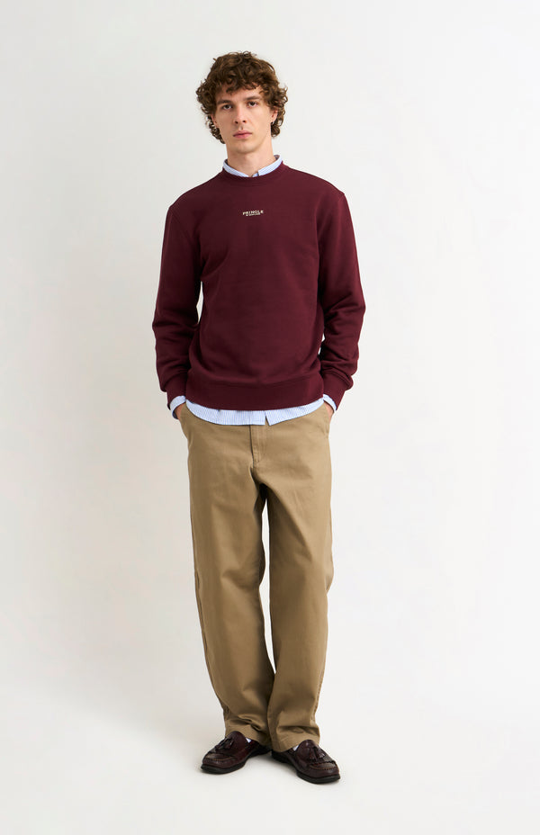 Pringle Of Scotland Men's Crew Neck Sweatshirt In Burgundy