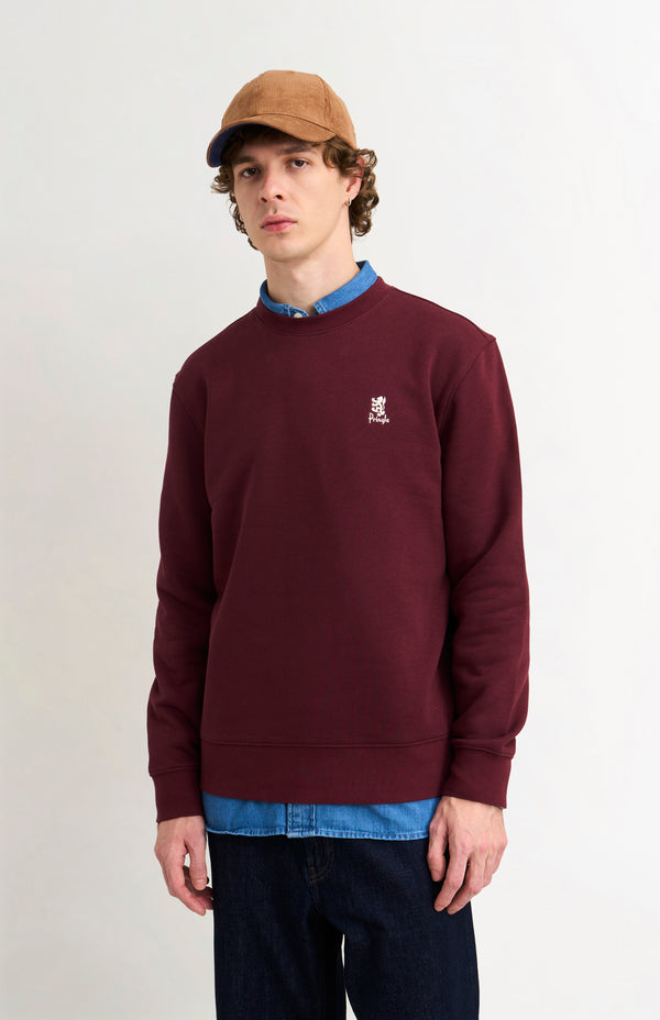 pringle of scotland Men's Crew Neck Sweatshirt In Burgundy