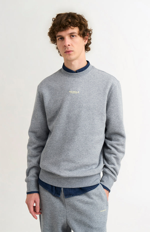 pringle of scotland Men's Crew Neck Sweatshirt In Grey Melange