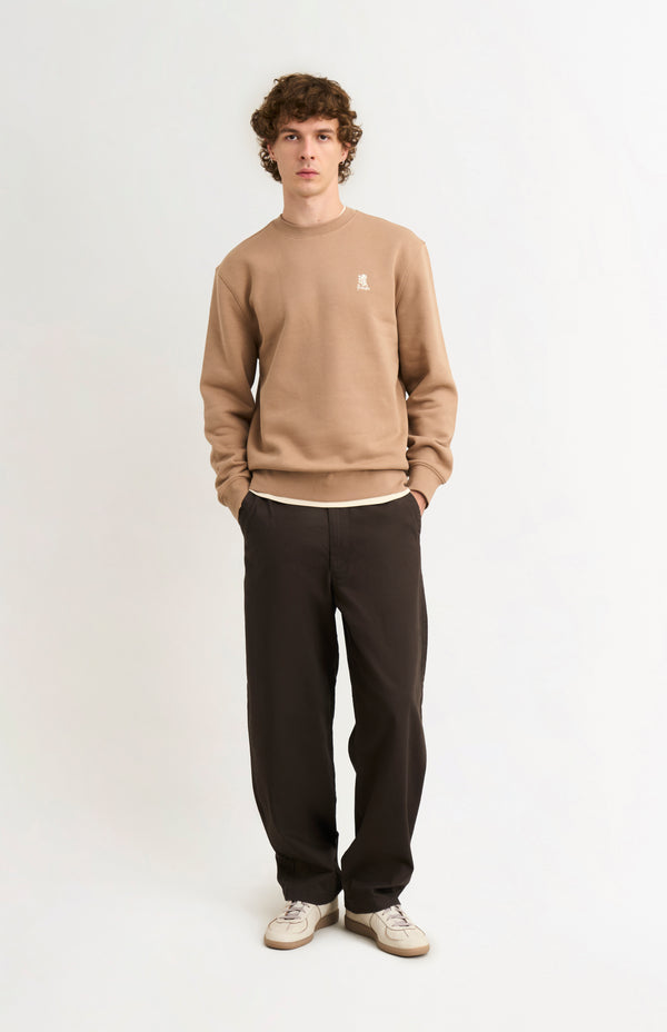 Pringle Of Scotland Men's Crew Neck Sweatshirt In Mushroom