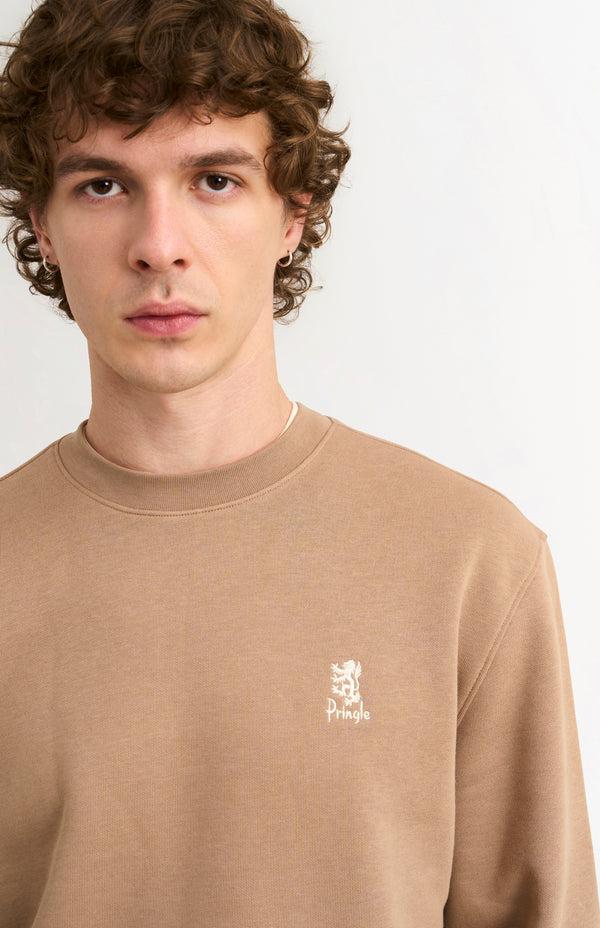 Pringle Of Scotland Men's Crew Neck Sweatshirt In Mushroom