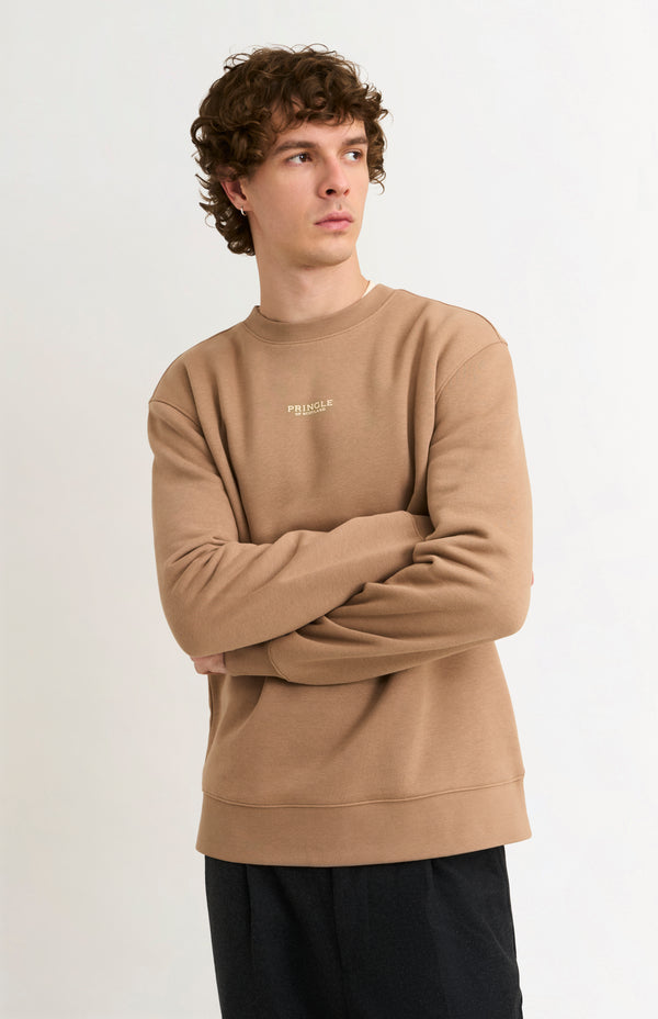 Pringle Of Scotland Men's Crew Neck Sweatshirt In Mushroom