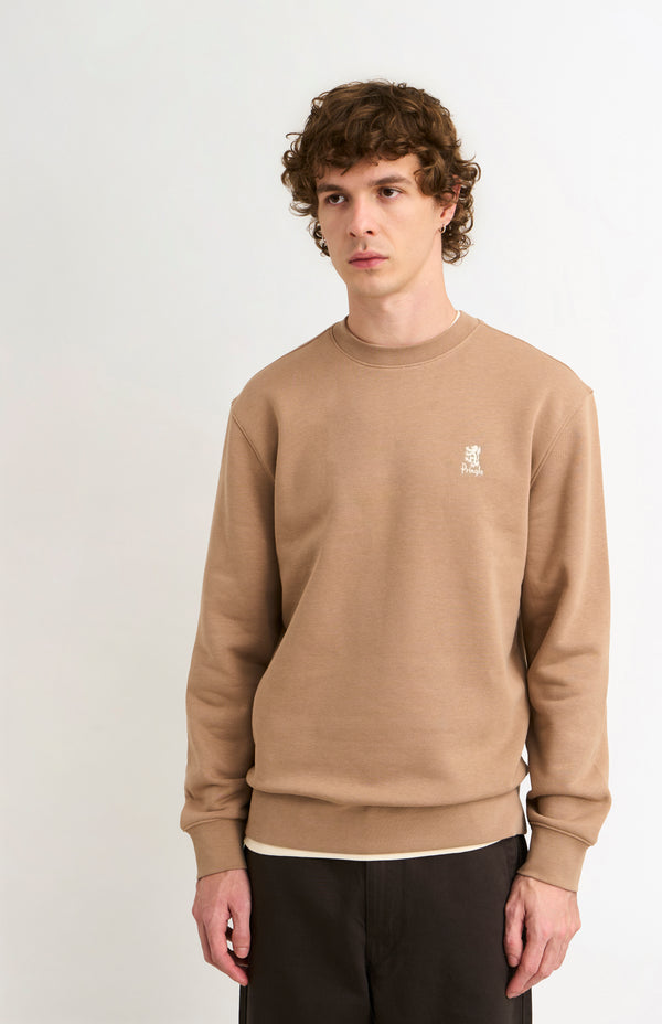 pringle of scotland Men's Crew Neck Sweatshirt In Mushroom