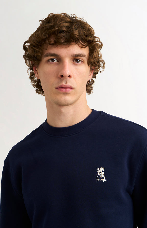 Pringle Of Scotland Men's Crew Neck Sweatshirt In Navy Blue