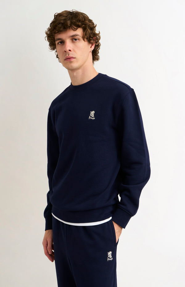 pringle of scotland Men's Crew Neck Sweatshirt In Navy Blue