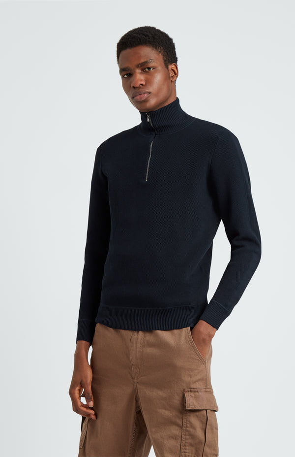 Pringle Of Scotland Men's Half Zip Cotton Jumper In Navy