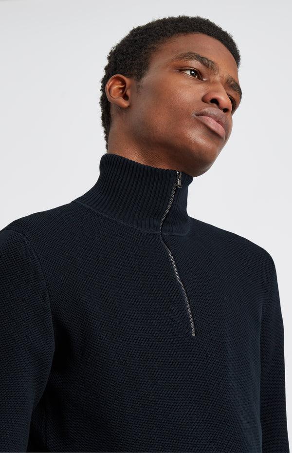 Pringle Of Scotland Men's Half Zip Cotton Jumper In Navy