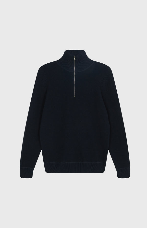 pringle of scotland Men's Half Zip Cotton Jumper In Navy
