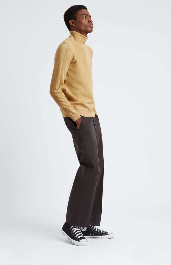 pringle of scotland Men's Half Zip Cotton Jumper In Sand