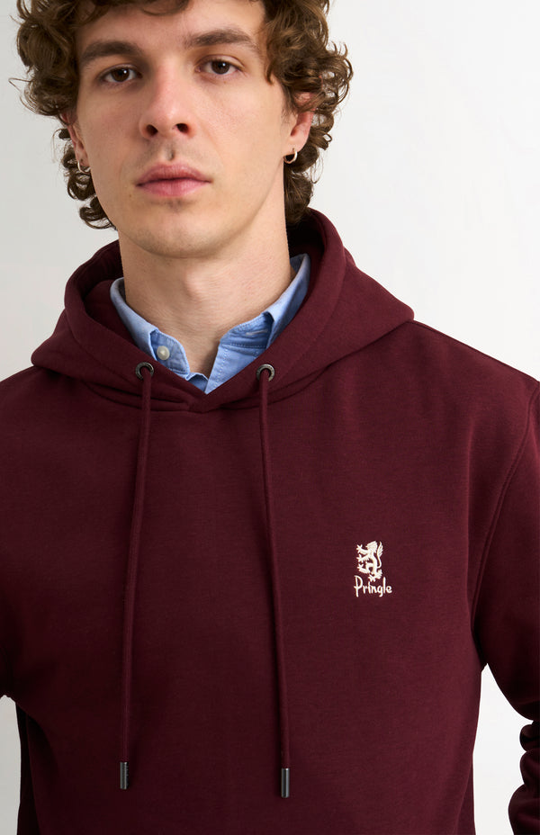 Pringle Of Scotland Men's Hooded Jumper In Burgundy