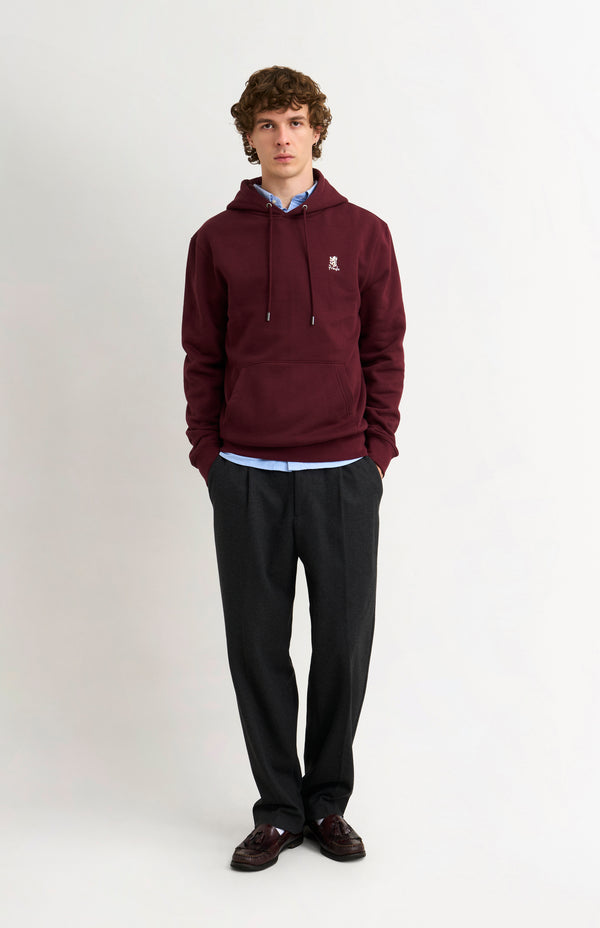 Pringle Of Scotland Men's Hooded Jumper In Burgundy