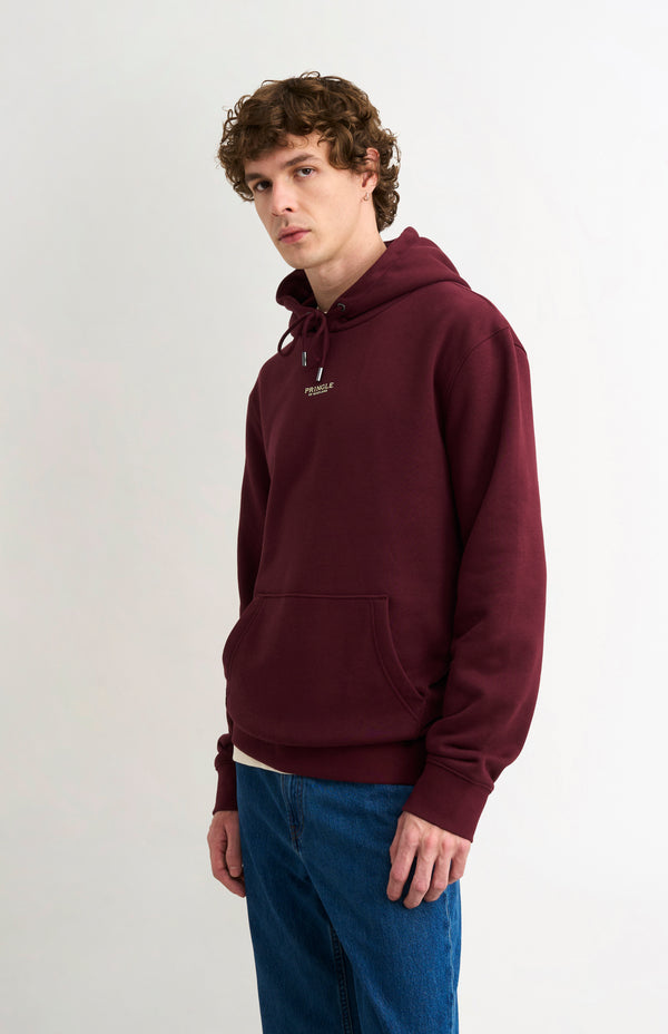 Pringle Of Scotland Men's Hooded Jumper In Burgundy