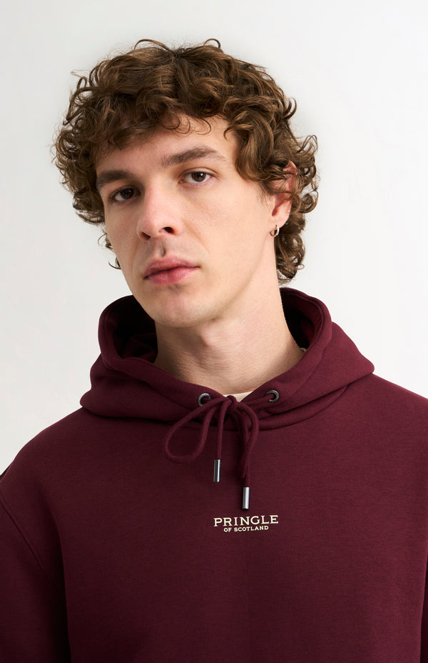 Pringle Of Scotland Men's Hooded Jumper In Burgundy