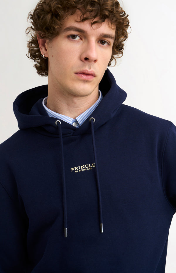 Pringle Of Scotland Men's Hooded Jumper In Navy Blue