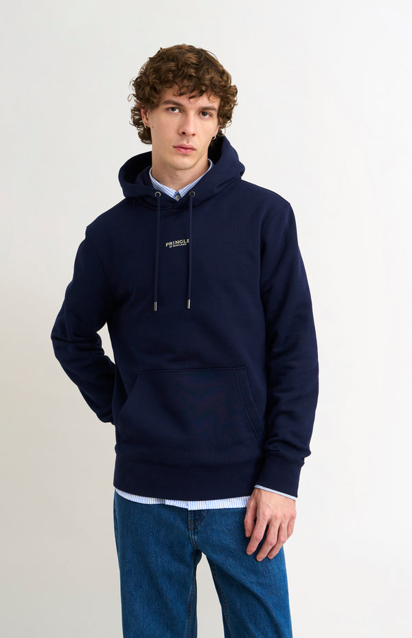 pringle of scotland Men's Hooded Jumper In Navy Blue