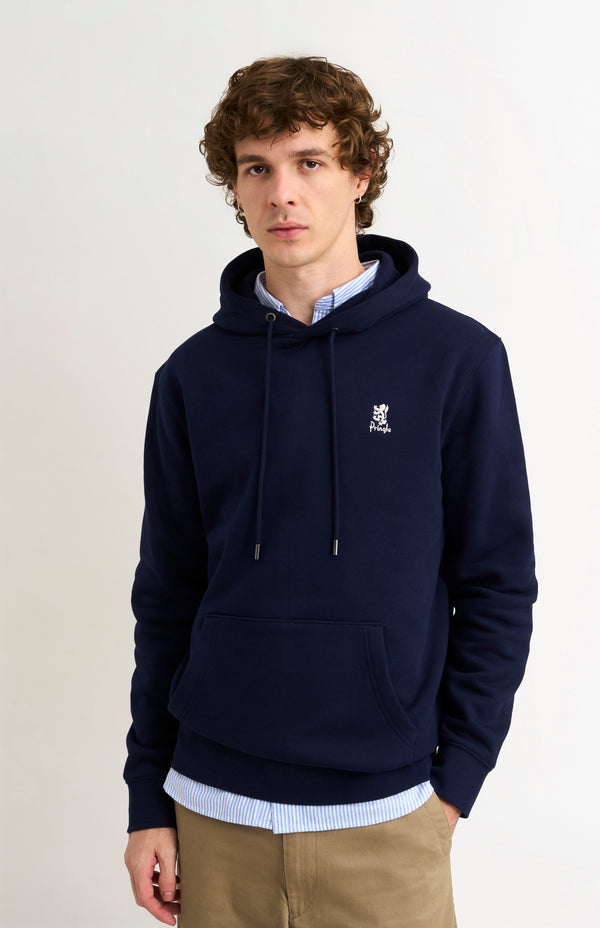 pringle of scotland Men's Hooded Jumper In Navy Blue pringle of scotland Men's Hooded Jumper In Navy Blue
