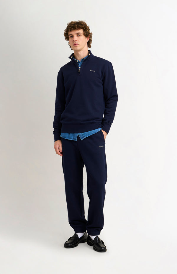 Pringle Of Scotland Men's Qtr Zip Track Jumper In Navy Blue