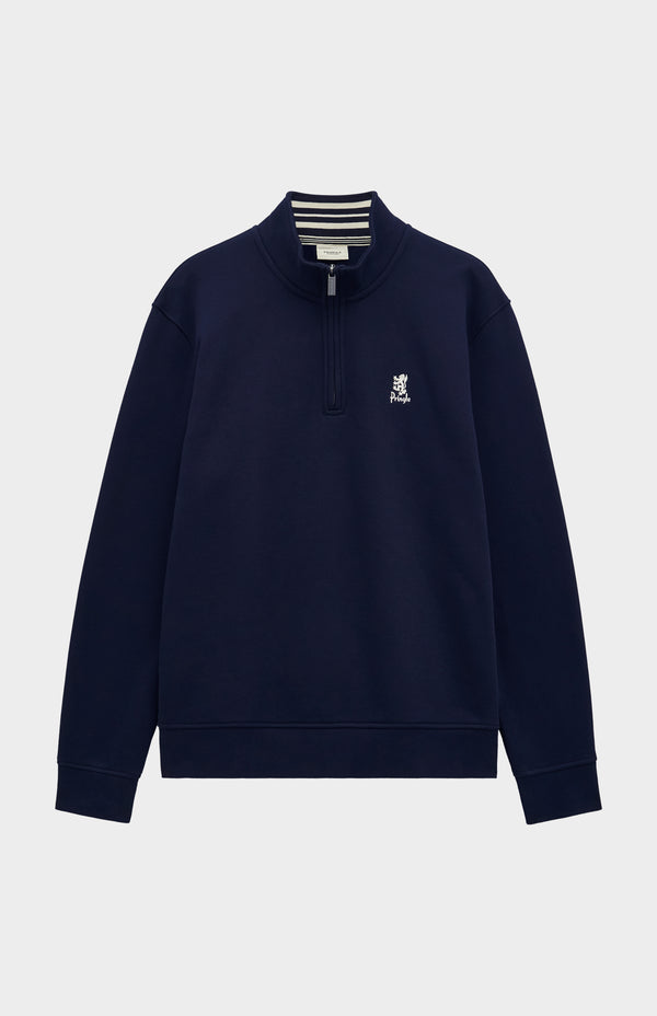 Pringle Of Scotland Men's Qtr Zip Track Jumper In Navy Blue