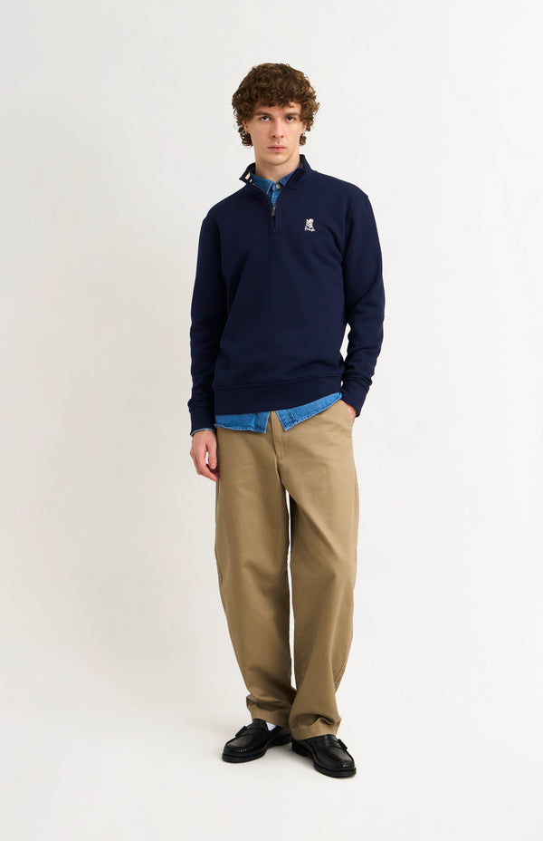 pringle of scotland Men's Qtr Zip Track Jumper In Navy Blue