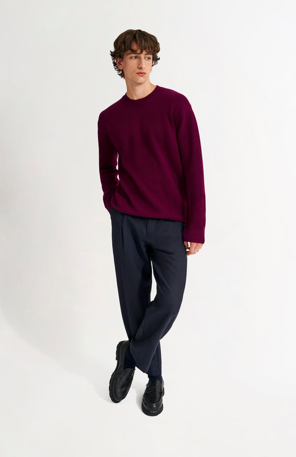 Pringle Of Scotland Men's Round Neck Cashmere Jumper In Burgundy