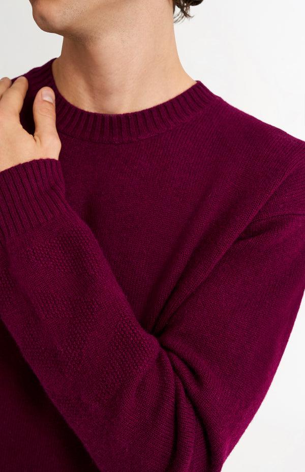 Pringle Of Scotland Men's Round Neck Cashmere Jumper In Burgundy