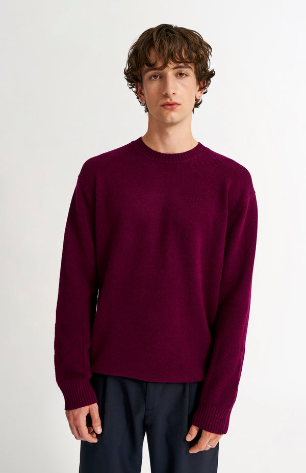 pringle of scotland Men's Round Neck Cashmere Jumper In Burgundy