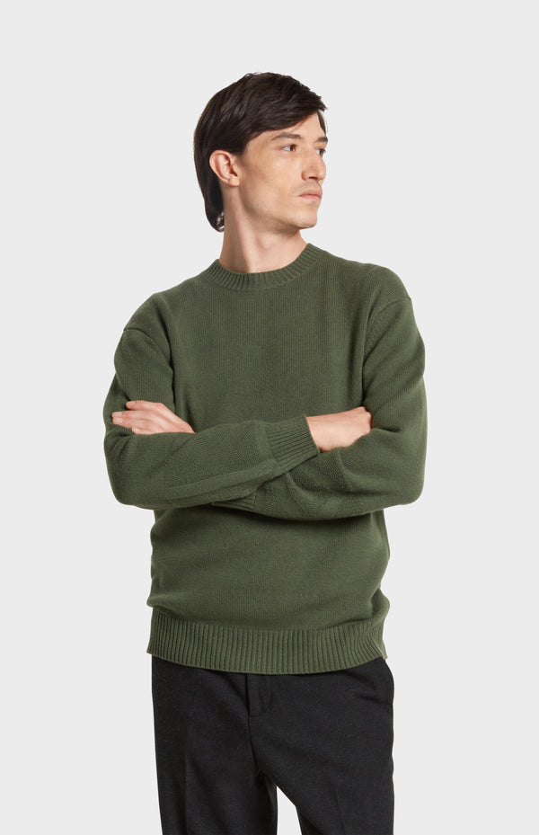 pringle of scotland Men's Round Neck Cashmere Jumper In Evergreen