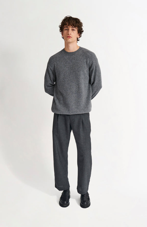 Pringle Of Scotland Men's Round Neck Cashmere Jumper In Grey Melange