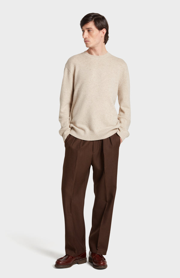 Pringle Of Scotland Men's Round Neck Cashmere Jumper In Oatmeal