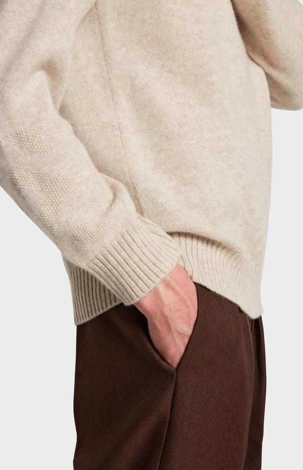 Pringle Of Scotland Men's Round Neck Cashmere Jumper In Oatmeal