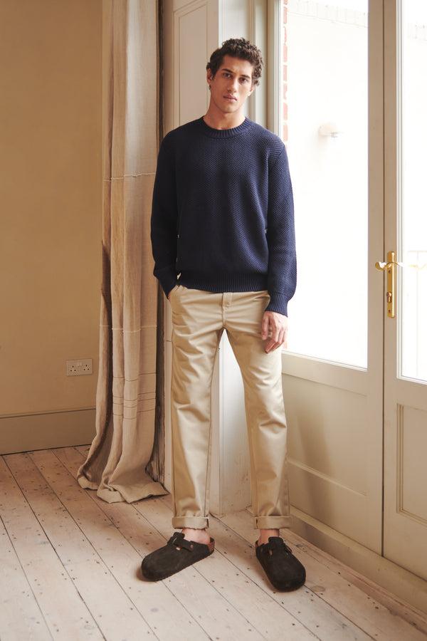 Pringle Of Scotland Men's Round Neck Cotton Jumper In Navy