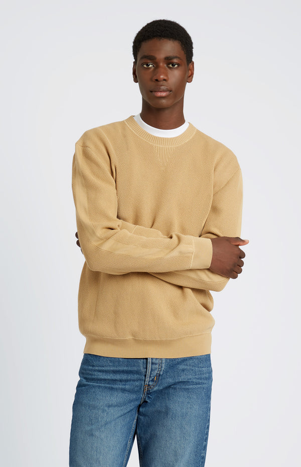 Pringle Of Scotland Men's Round Neck Cotton Sweatshirt Jumper In Sand / Sand