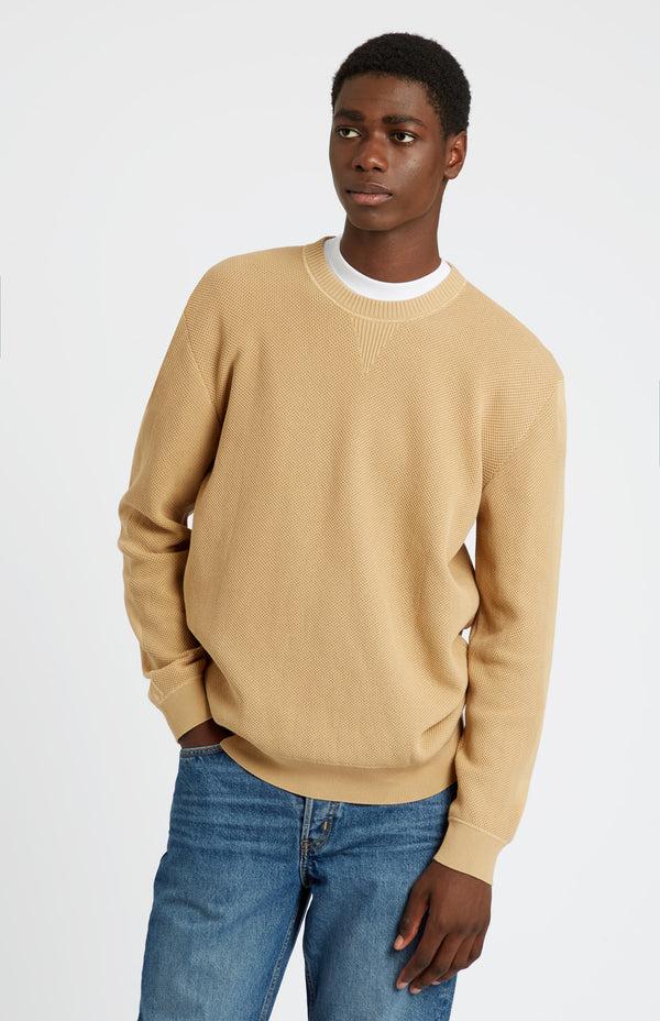 Pringle Of Scotland Men's Round Neck Cotton Sweatshirt Jumper In Sand / Sand