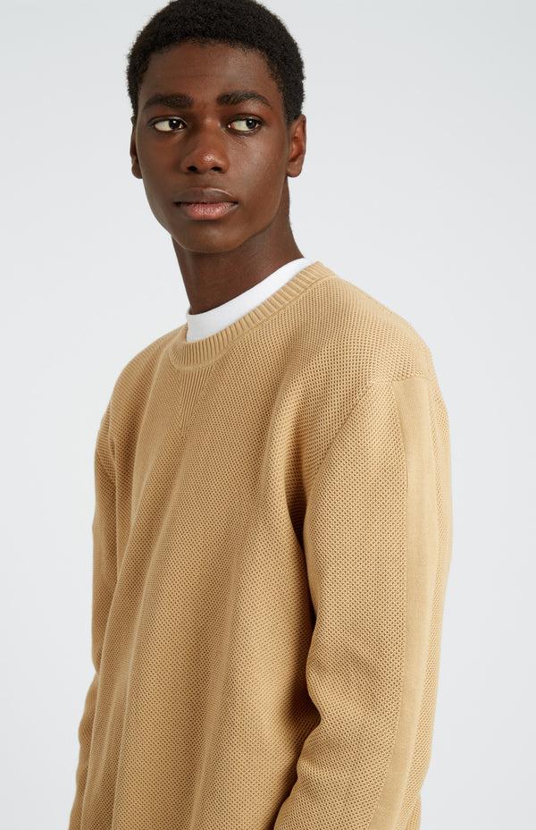 Pringle Of Scotland Men's Round Neck Cotton Sweatshirt Jumper In Sand / Sand
