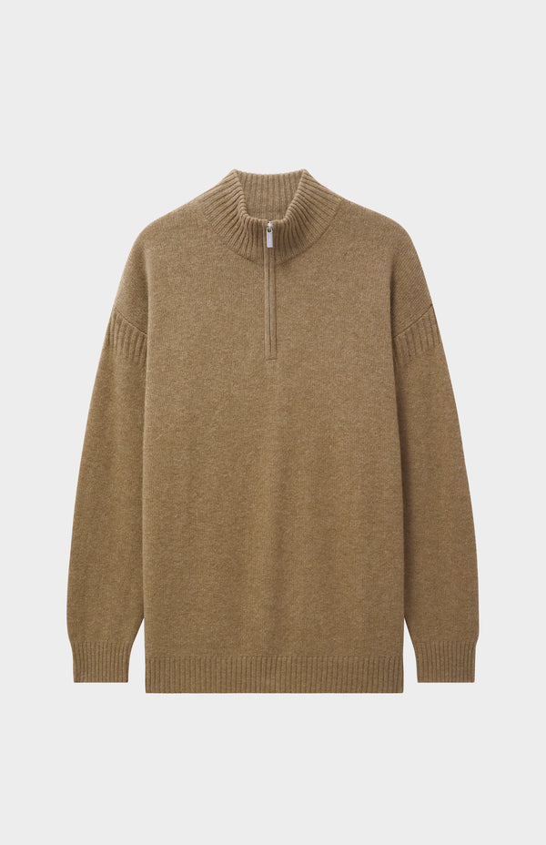 Pringle Of Scotland Men's Zip Neck Cashmere Jumper In Natural