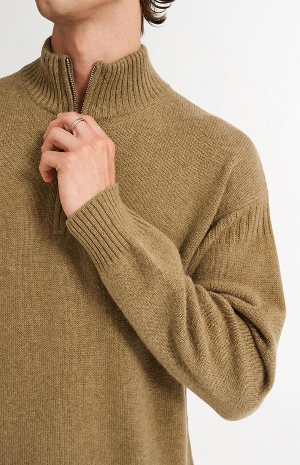 Pringle Of Scotland Men's Zip Neck Cashmere Jumper In Natural