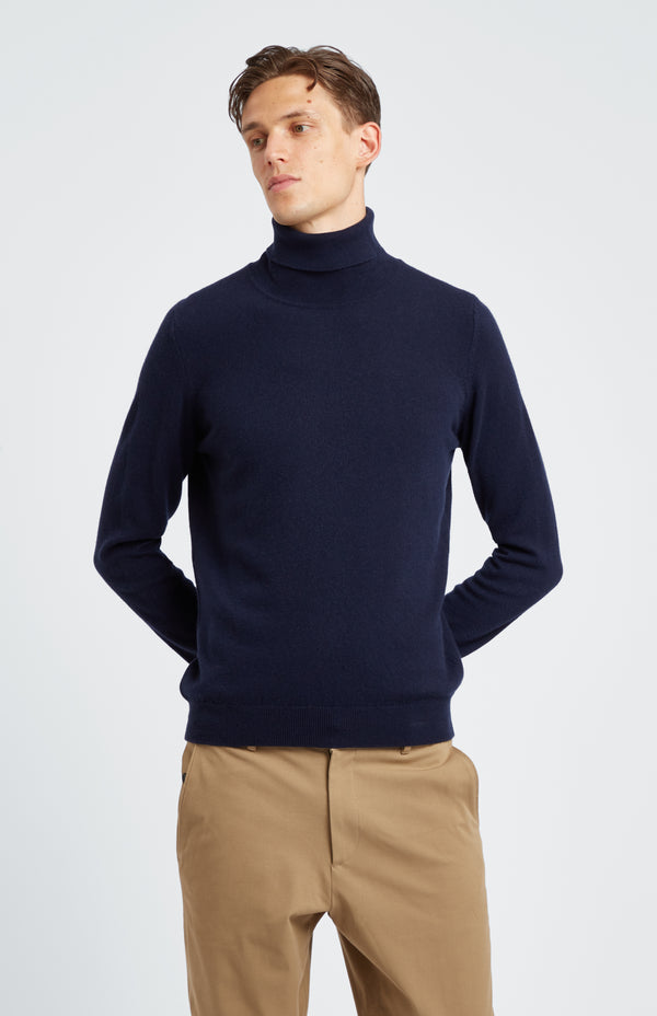 Pringle Of Scotland Scottish Cashmere Roll Neck Jumper In Ink
