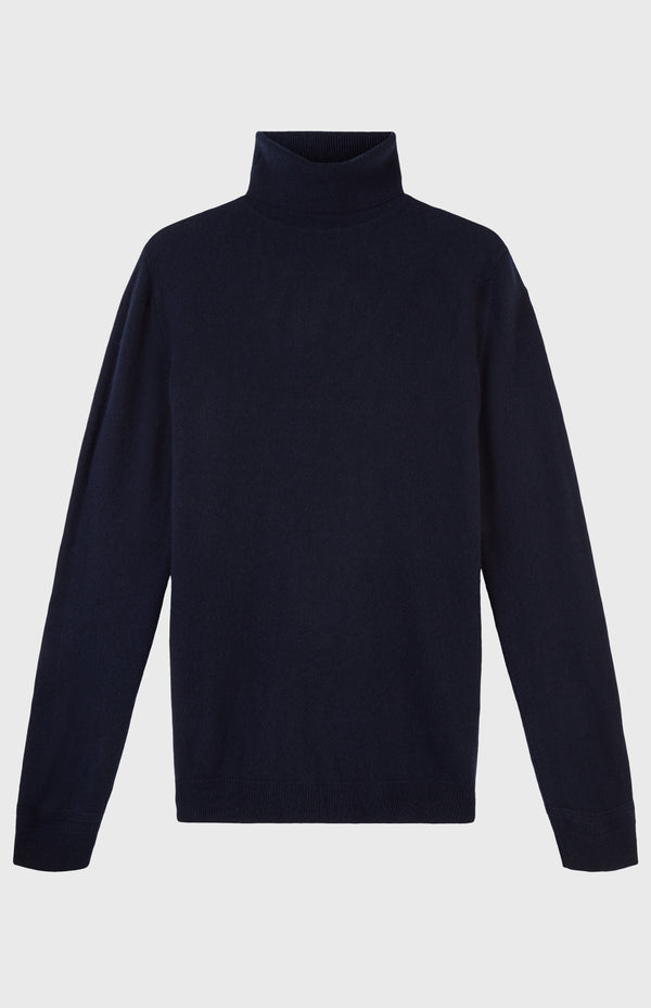 Pringle Of Scotland Scottish Cashmere Roll Neck Jumper In Ink