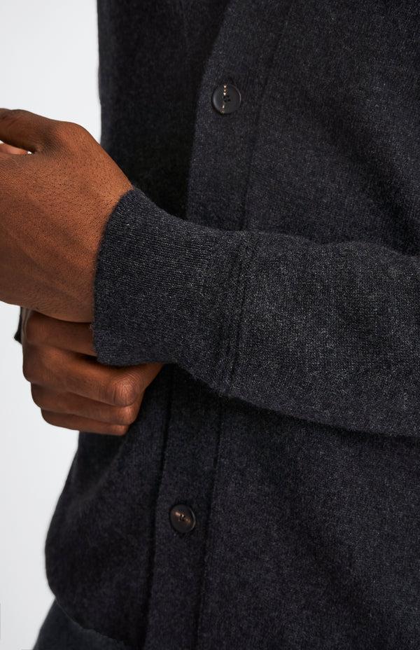 Pringle Of Scotland V Neck Cashmere Cardigan In Charcoal