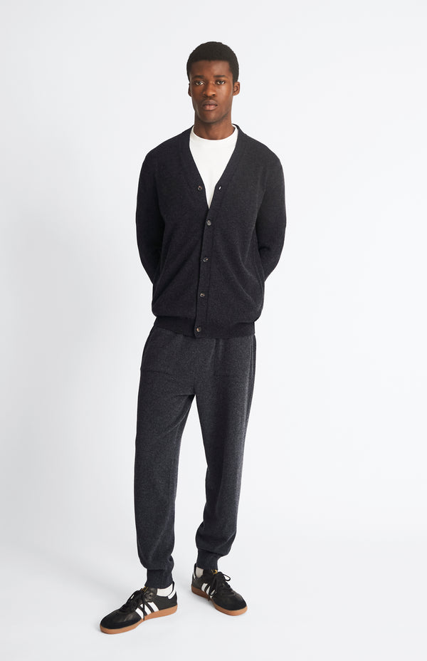 pringle of scotland V Neck Cashmere Cardigan In Charcoal