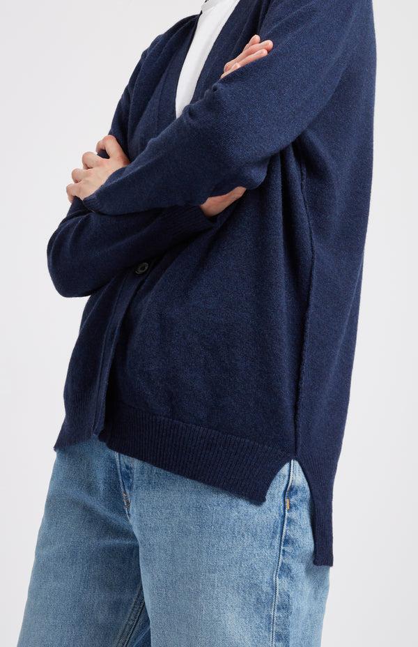 Pringle Of Scotland V Neck Cashmere Cardigan In Inkwell