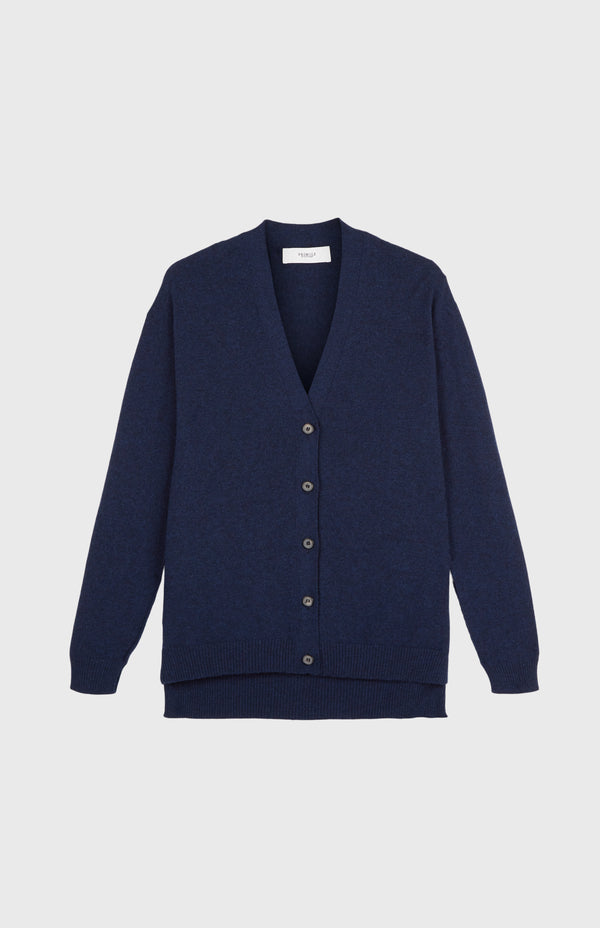 Pringle Of Scotland V Neck Cashmere Cardigan In Inkwell