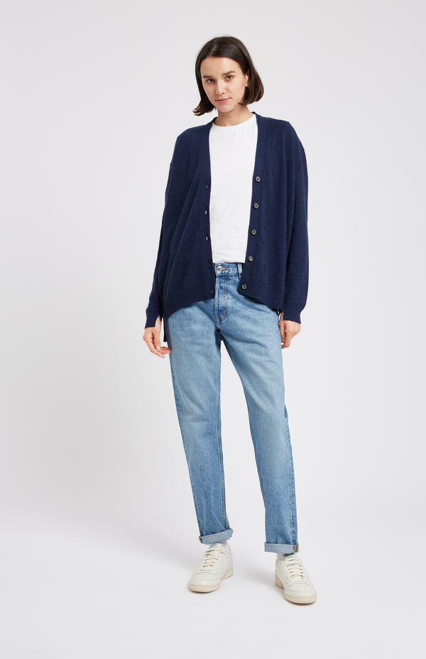 pringle of scotland V Neck Cashmere Cardigan In Inkwell