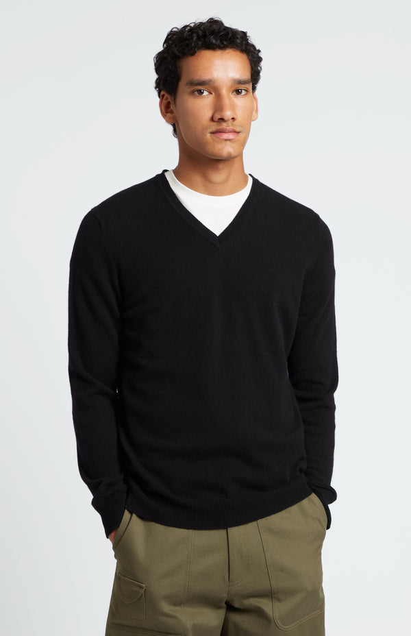 Pringle Of Scotland V Neck Cashmere Jumper In Black