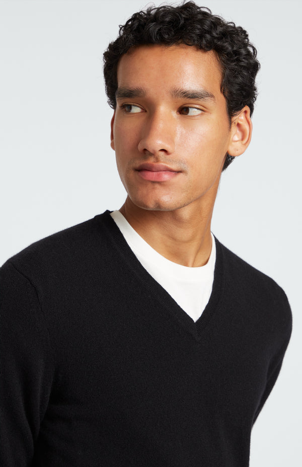 Pringle Of Scotland V Neck Cashmere Jumper In Black