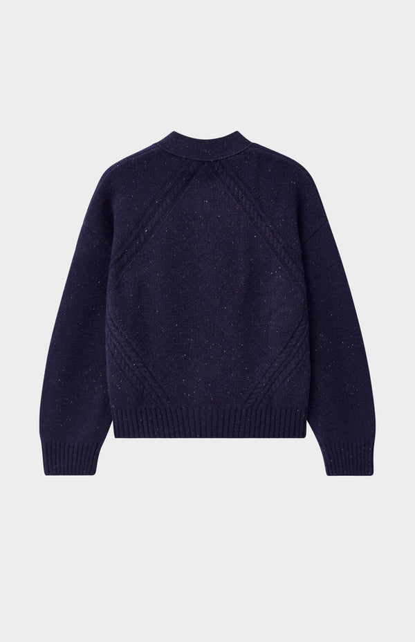 Pringle Of Scotland Womens Chunky Cashmere Cardigan In Indigo