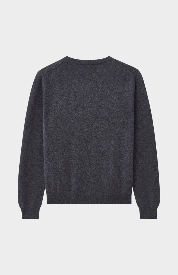 Pringle Of Scotland Womens Classic Round Neck Cashmere Cardigan In Charcoal