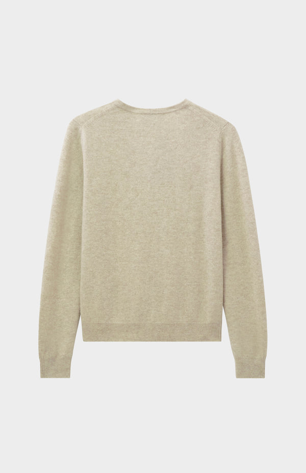 Pringle Of Scotland Womens Classic Round Neck Cashmere Cardigan In Oatmeal