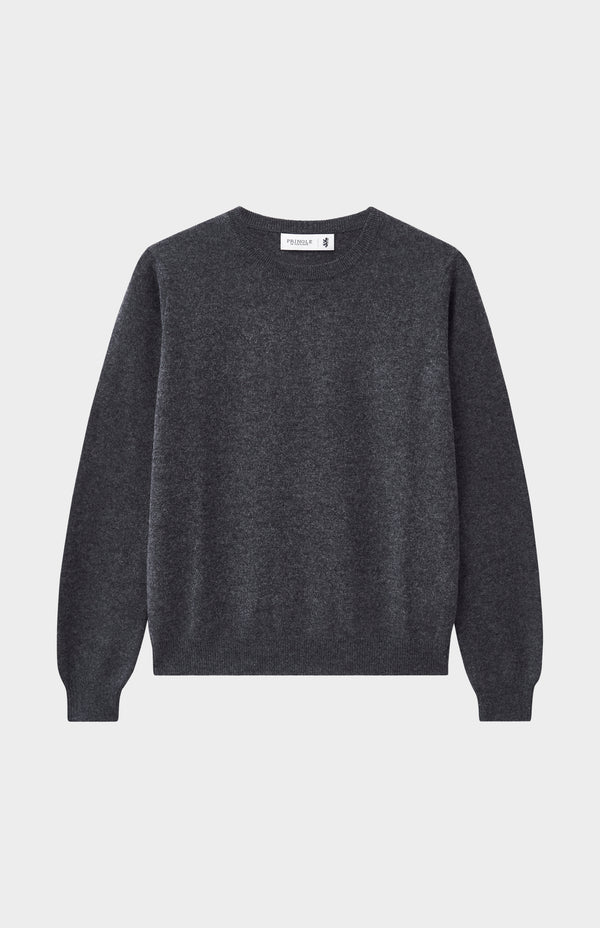 Pringle Of Scotland Womens Classic Round Neck Cashmere Jumper In Charcoal